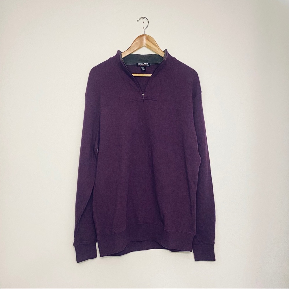 KIRKLAND | EGGPLANT 1/4 ZIP SWEATER